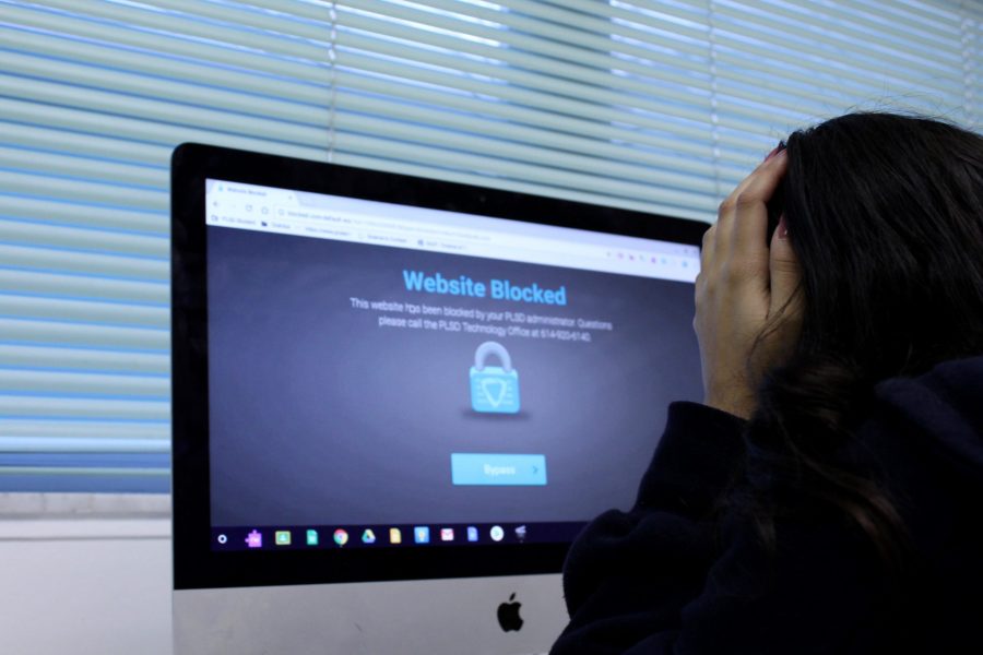 Students are constantly are blocked from websites throughout the school computers. Photo by Ariana Perez