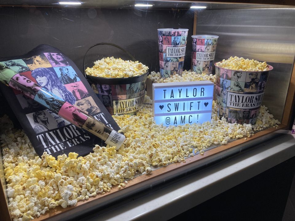 Taylor Swift "Eras Tour" merchandise at the AMC Theatre at Monmouth Mall in Eatontown, New Jersey, Oct. 12, 2023. Photo permission from Bobby Olivier/TNS.